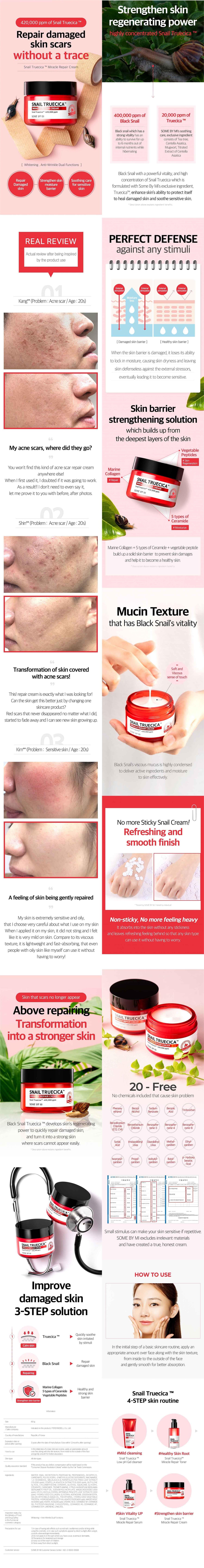 [SOME BY MI] Snail Truecica Miracle Repair Cream Moisturizer 60g