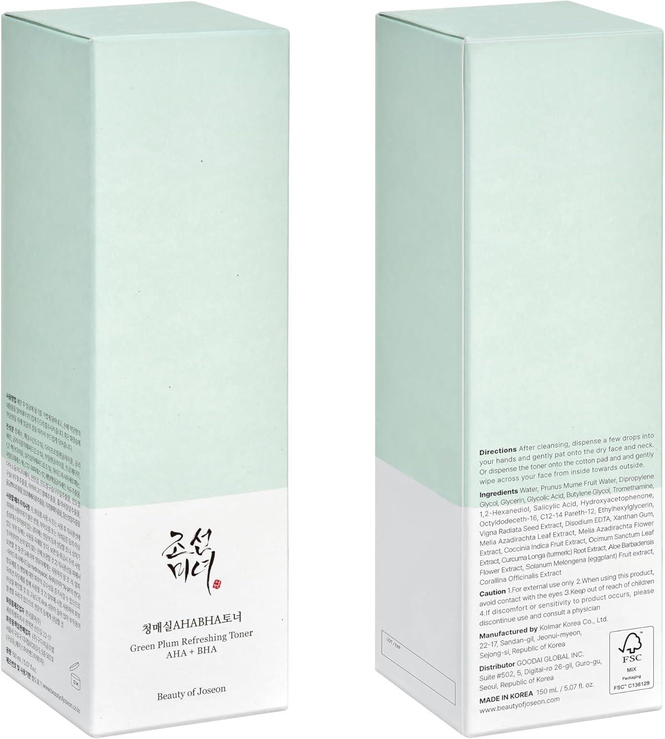 [Beauty of Joseon] Tonique Rafraîchissant Prune Verte : AHA + BHA 150 ml