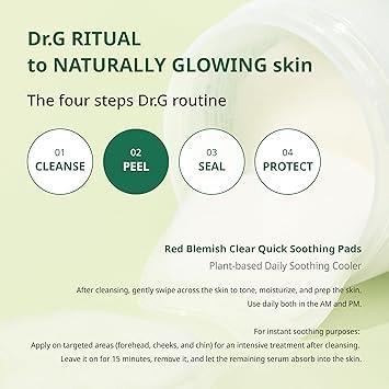 [Dr.G] Red Blemish Clear Quick Soothing Pads 70 unités