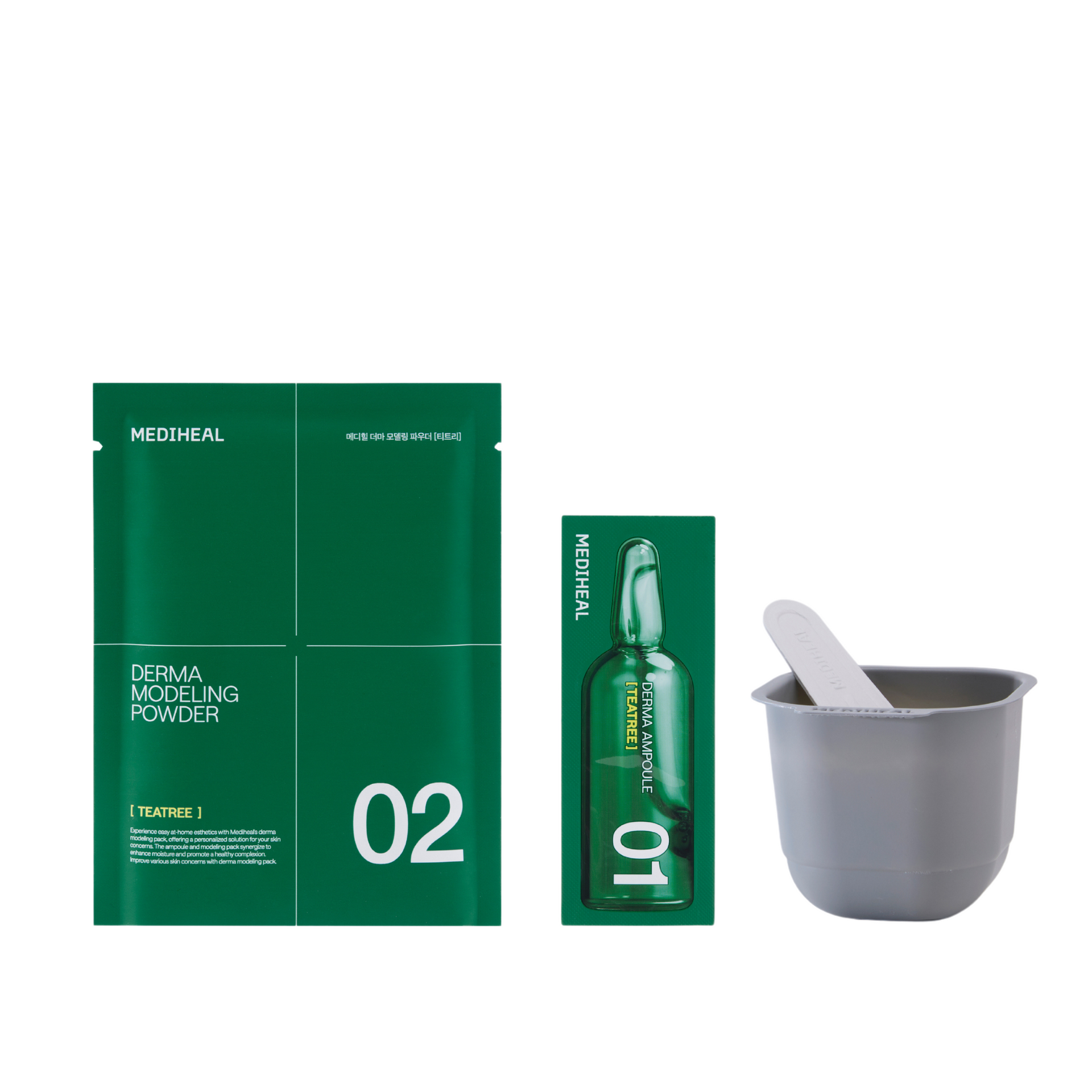 [Mediheal] Masque Modeling Derma Apaisant Teatree (Ampoule 2 ml + Poudre 28 g)
