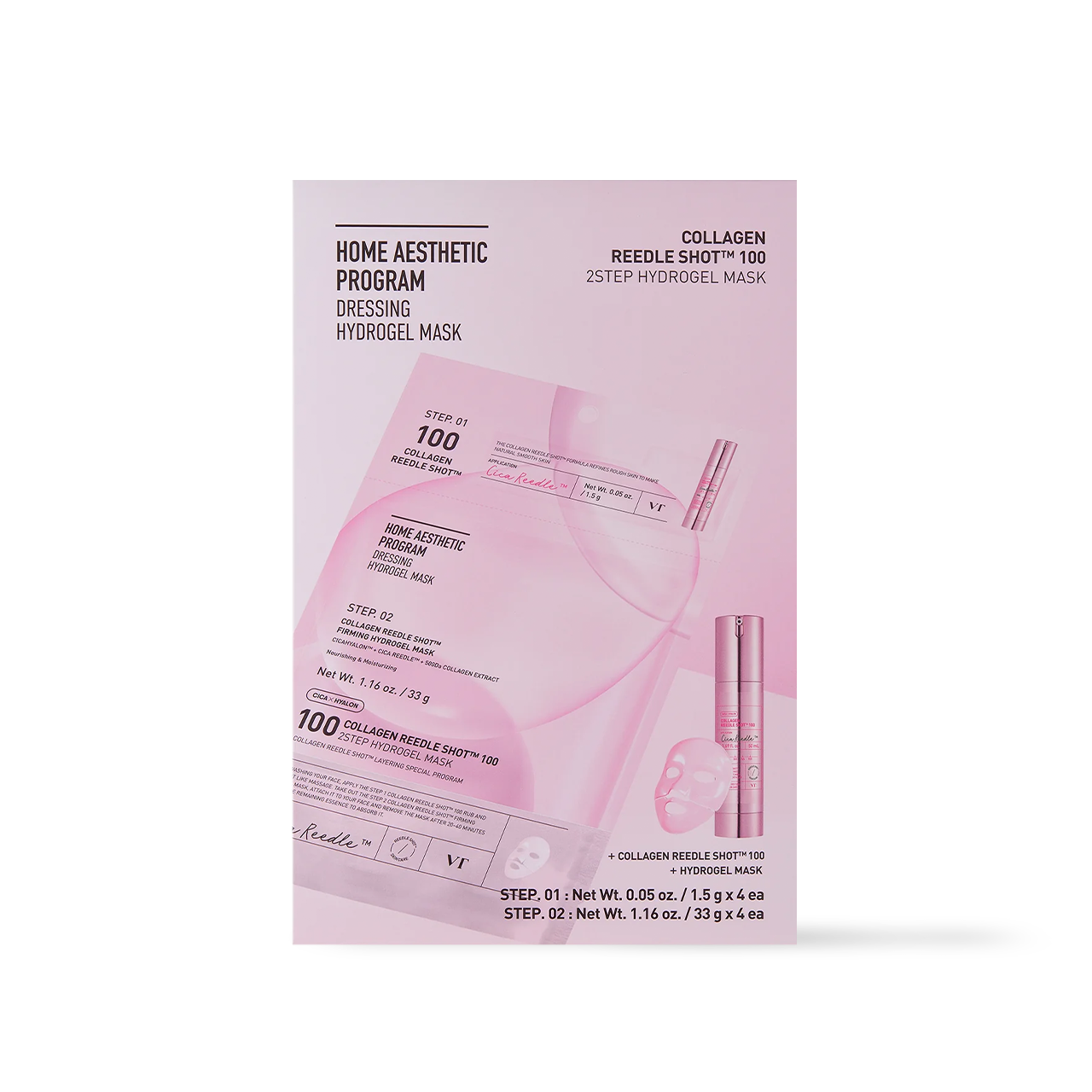 [VT Cosmetics] COLLAGEN Reedle Shot 100 Masque Hydrogel 2 Étapes - 2 types