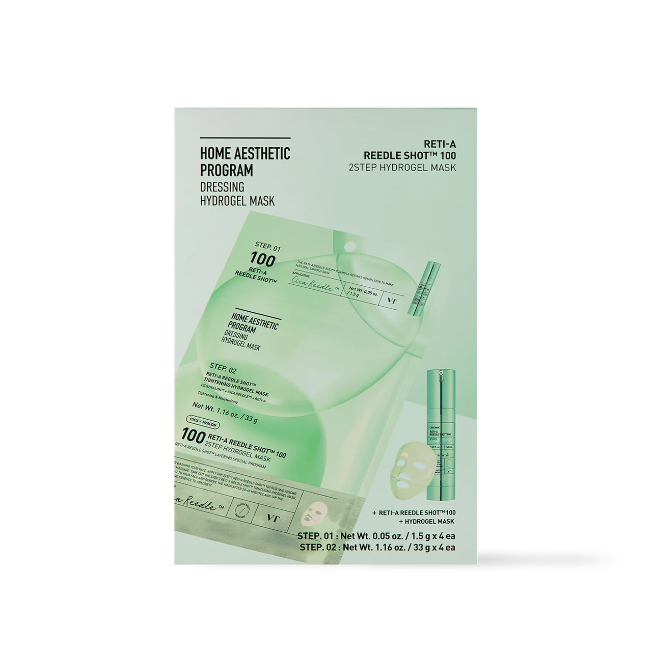 [VT Cosmetics] RETI-A Reedle Shot 100 Masque hydrogel 2 étapes - 2 types