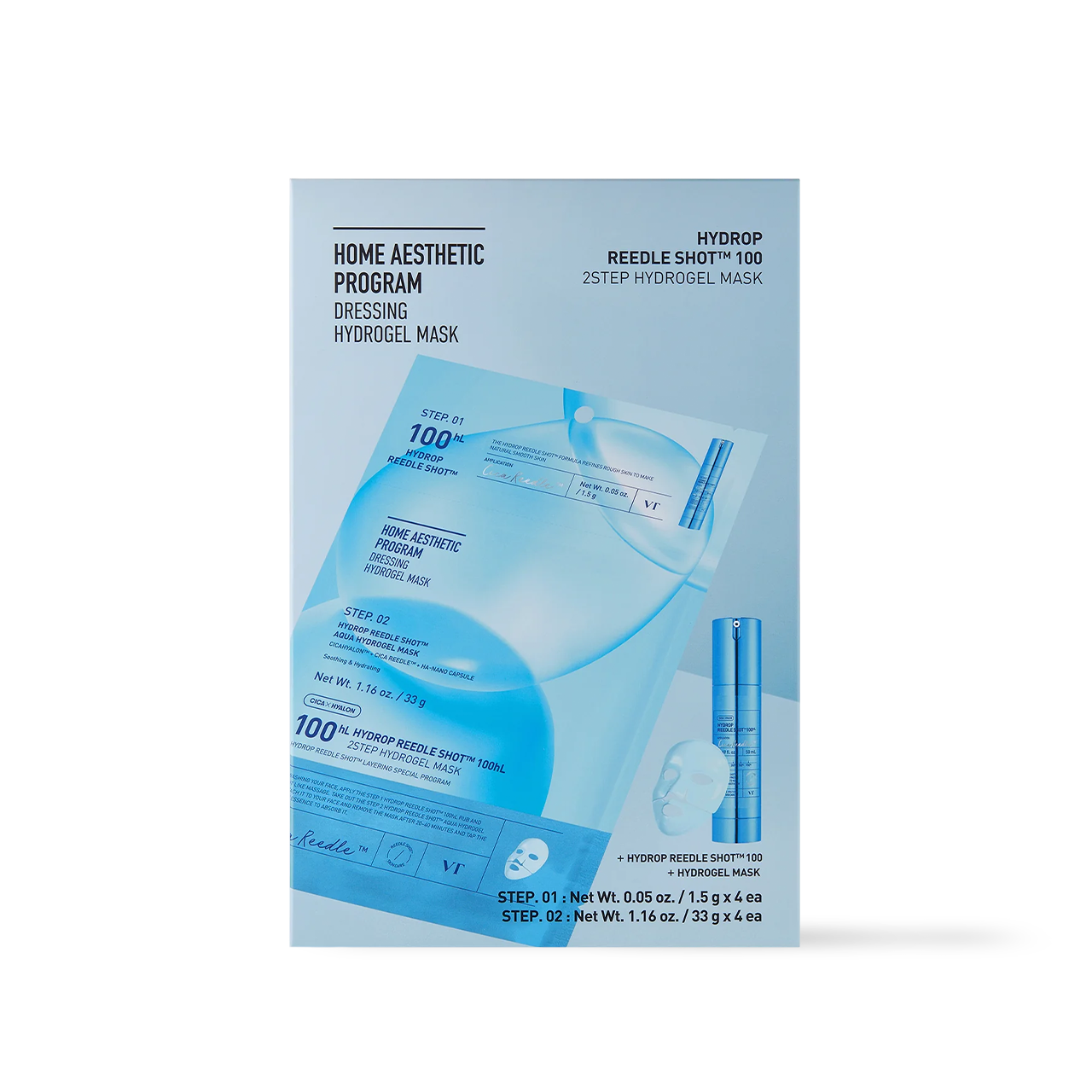 [VT Cosmetics] Masque Hydrogel HYDROP Reedle Shot 100hl 2 Étapes - 2 Types