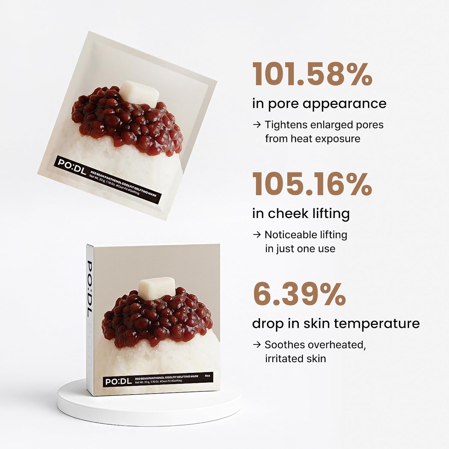 [PO:DL] Red Bean Panthenol Coolfit Gelfting Mask (4ea) (+Special Gift)